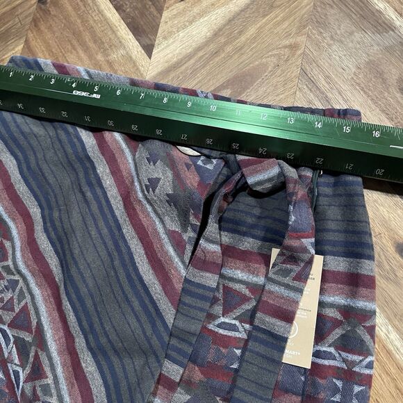 Orvis Wrap Skirt Sz M Southwestern Aztec Elastic Waist Side Zip Tie Pockets New - Picture 3 of 12
